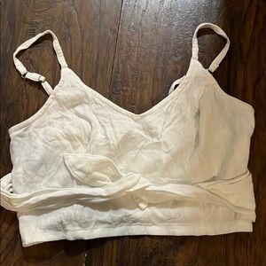 Hollister White Tie-Front Crop Top